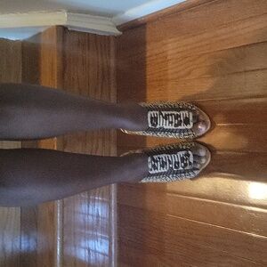 Nine West Animal Print Open Toe Heels size 7.5M